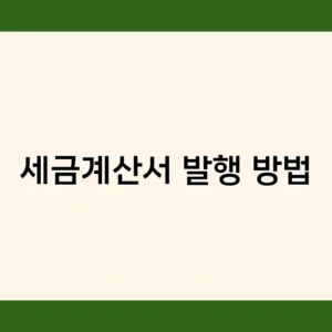 세금계산서 발행 방법 알아보기: 언제, 어떻게, 무엇을 발행해야 할까?
