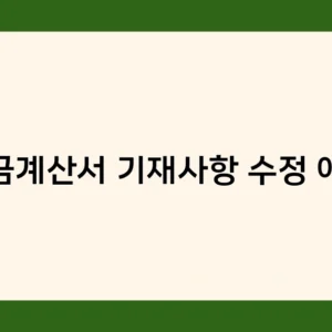 세금계산서 기재사항 수정 예외 규정, 어떤 경우에 적용될까요?