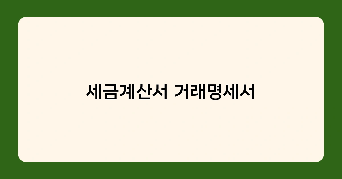 세금계산서 거래명세서 작성, 이것만 알면 누구나 가능!
