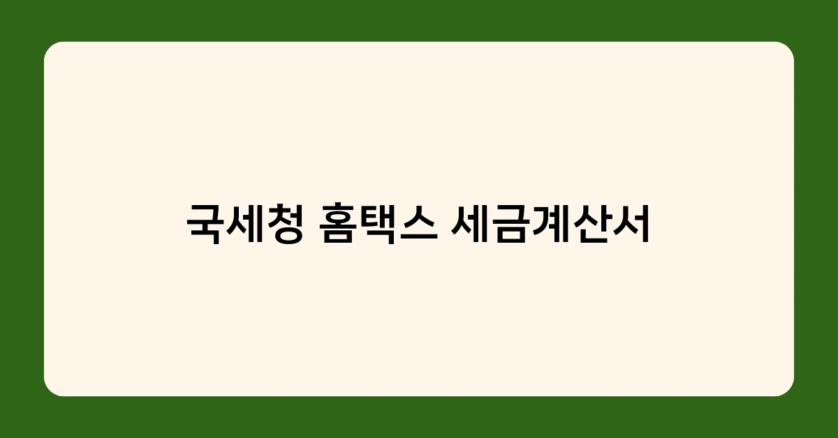 국세청 홈택스 세금계산서, 간이사업자라면 꼭 알아야 할 주의사항 5가지