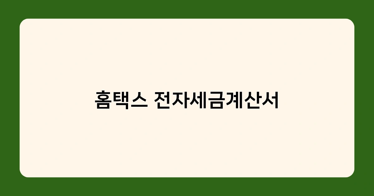 홈택스 전자세금계산서 의무화 일정과 대상은?