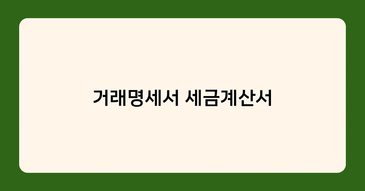거래명세서 세금계산서 차이점은? 용도와 법적 효력 비교