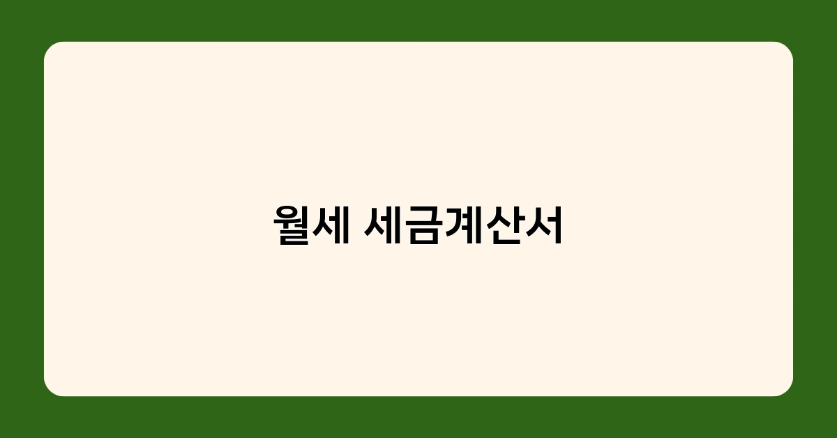월세 세금계산서로 절세하는 방법 – 꼭 알아야 할 체크포인트 5가지